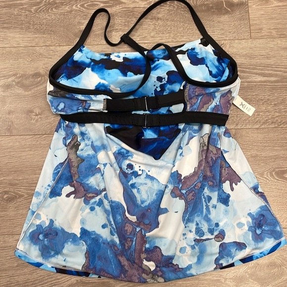 Xersion In A Haze Draped Back Tankini Top Pool Blue 18W - Picture 14 of 14